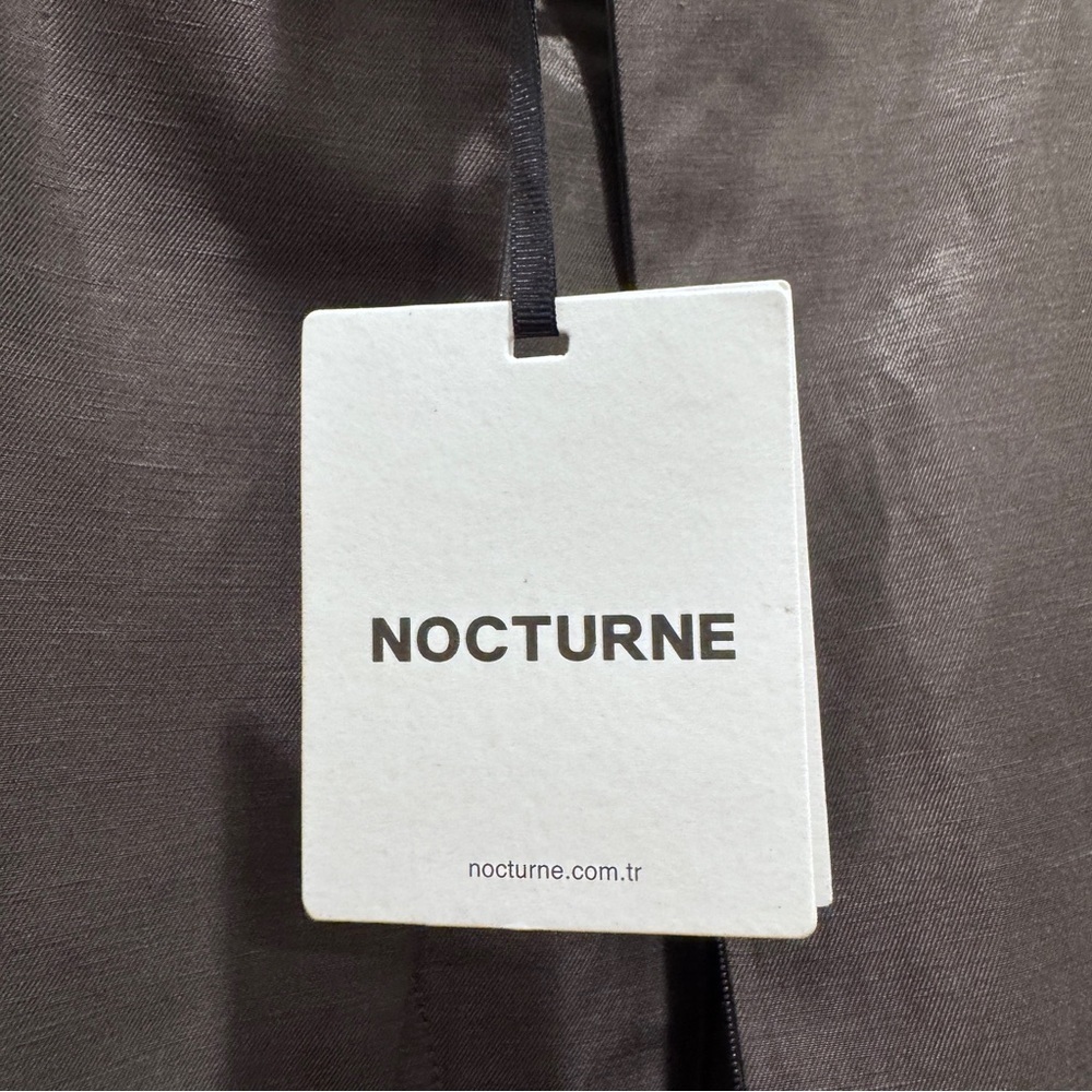 NWT Nocturne Seashell Linen Mini Dress Villa Cocktail Preppy Khaki Green Sz 38/8 - Picture 10 of 16